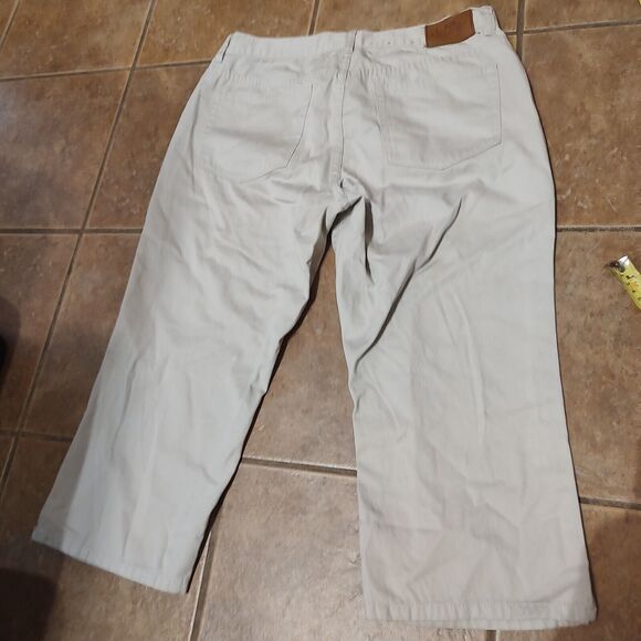 Lauren Ralph Lauren Women's Cropped Jeans High Rise Flat Front Ivory Size 12 - Picture 8 of 9